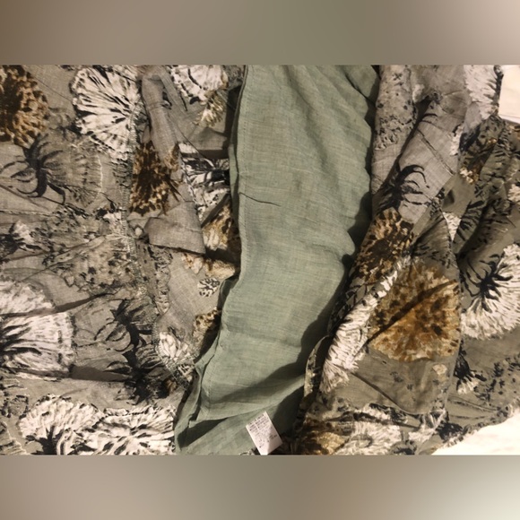 NWT Sage Green Floral Boho Maxi Flowy Cotton Dress sleeveless and back tie - Picture 11 of 12